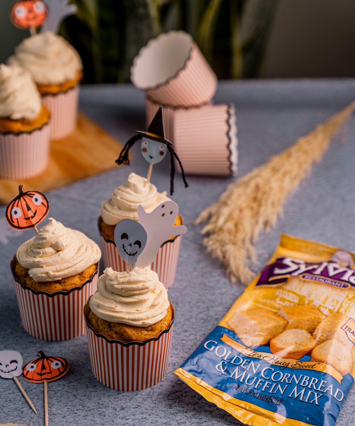 Spiced Pumpkin Muffins with Cream Cheese Icing