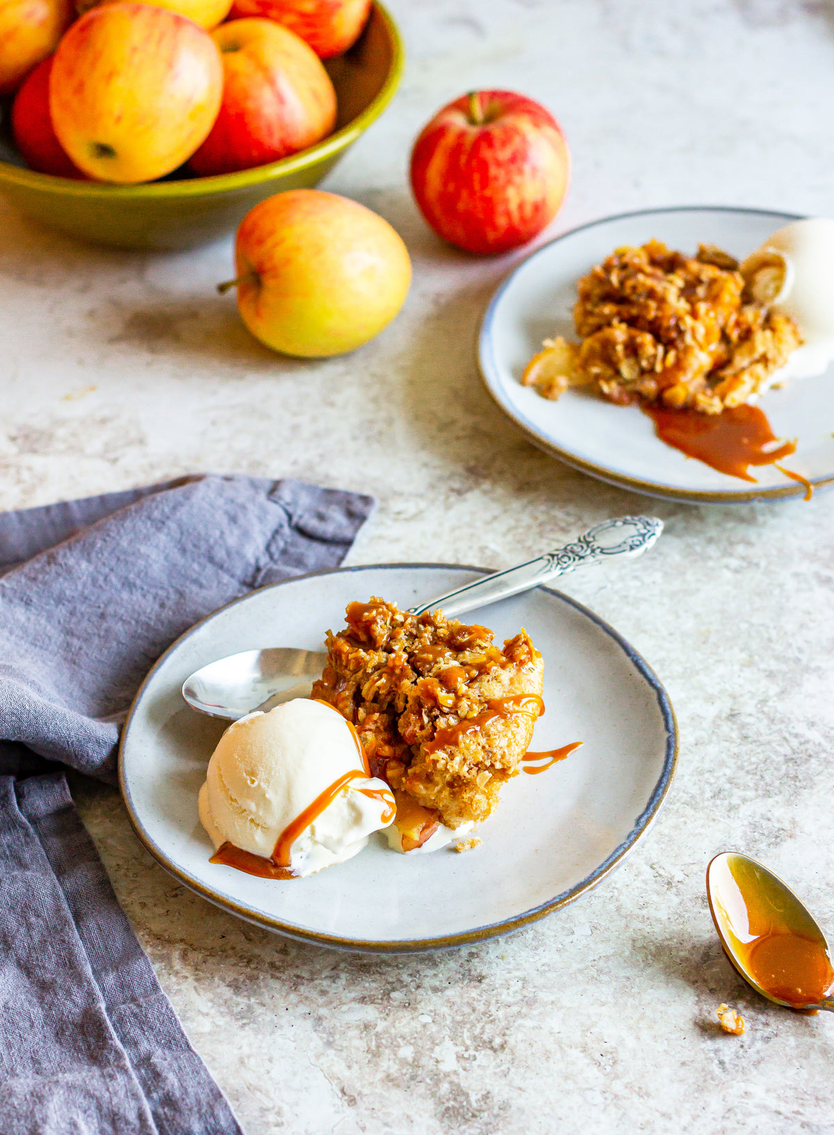 Caramel Apple Peach Cobbler
