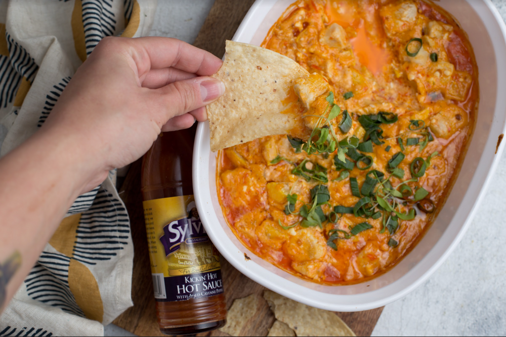 Creamy Buffalo Chicken Dip with Sylvia’s Hot Sauce – Sylvia's Soul Food ...